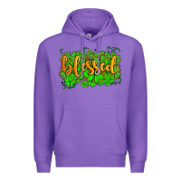 Purple blessed with  shamrocks Premium Hoodie - AdoDesignShop