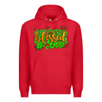 Red blessed with  shamrocks Premium Hoodie - AdoDesignShop