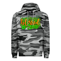 Slate Camo blessed with  shamrocks Premium Hoodie - AdoDesignShop