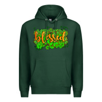 Sports Green blessed with  shamrocks Premium Hoodie - AdoDesignShop