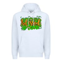White blessed with  shamrocks Premium Hoodie - AdoDesignShop