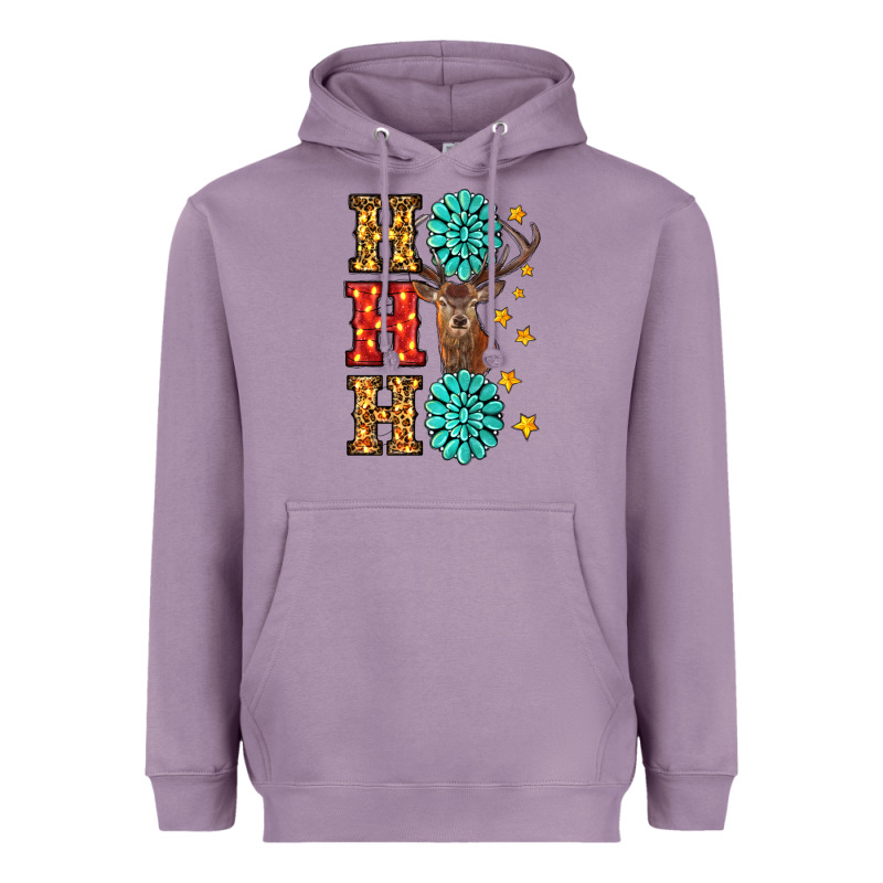 Gemstone And Reindeer Christmas Ho Ho Ho Heavyweight Hoodie by RanaPortraitStore | Teevron