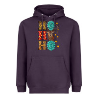 Plum Gemstone And Reindeer Christmas Ho Ho Ho Heavyweight Hoodie - RanaPortraitStore