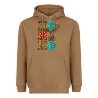 Toasted Coconut Gemstone And Reindeer Christmas Ho Ho Ho Heavyweight Hoodie - RanaPortraitStore