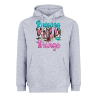 Heather Grey raising wild things Heavyweight Hoodie - texasbilliewilder