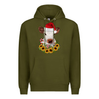 Army Green calf sunflower christmas Premium Hoodie - JahusDesignShop