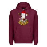 Burgundy calf sunflower christmas Premium Hoodie - JahusDesignShop