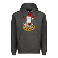 Charcoal Heather calf sunflower christmas Premium Hoodie - JahusDesignShop