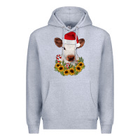 Heather Grey calf sunflower christmas Premium Hoodie - JahusDesignShop