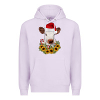 Lilac calf sunflower christmas Premium Hoodie - JahusDesignShop