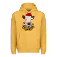 Mustard calf sunflower christmas Premium Hoodie - JahusDesignShop