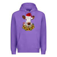 Purple calf sunflower christmas Premium Hoodie - JahusDesignShop