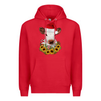 Red calf sunflower christmas Premium Hoodie - JahusDesignShop
