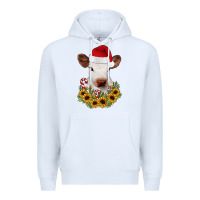 White calf sunflower christmas Premium Hoodie - JahusDesignShop
