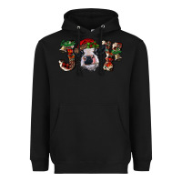 Black Christmas Joy Heifer Cow Heavyweight Hoodie - RanaPortraitStore
