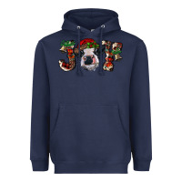 Navy Christmas Joy Heifer Cow Heavyweight Hoodie - RanaPortraitStore