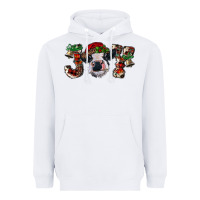 White Christmas Joy Heifer Cow Heavyweight Hoodie - RanaPortraitStore