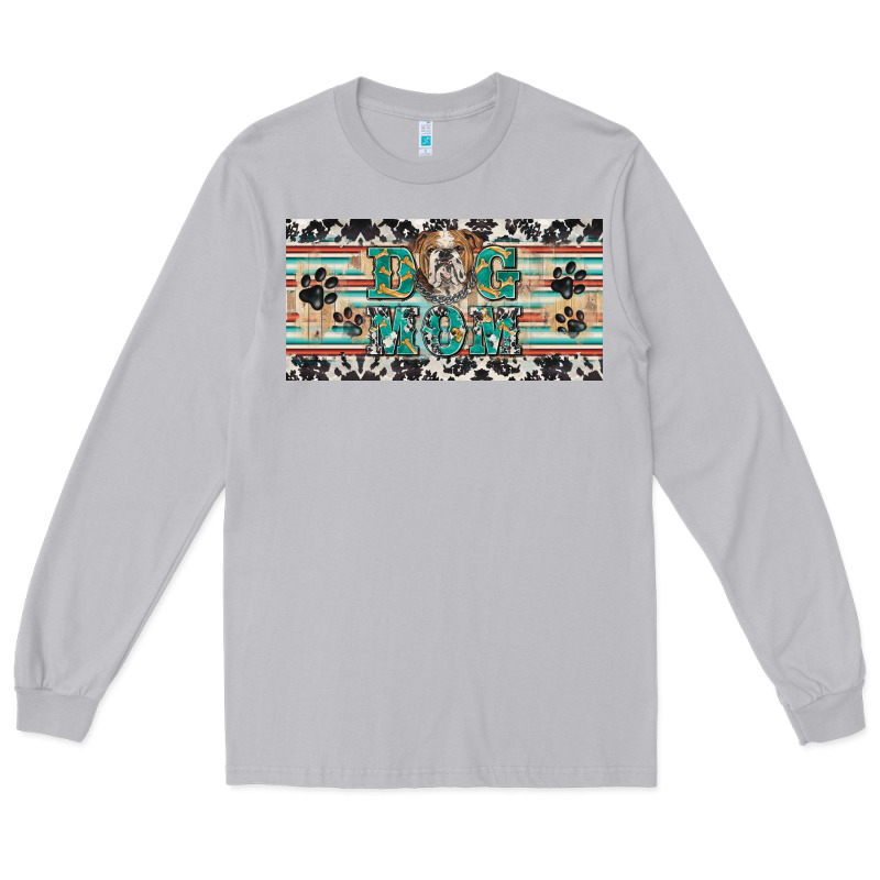 Dog Mom English Bulldog License Plate Template Long Sleeve Tee by BarkalooDesign | Teevron