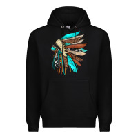 Black indian headdress Premium Hoodie - JahusDesignShop
