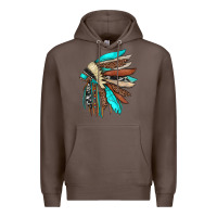 Coffee indian headdress Premium Hoodie - JahusDesignShop