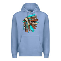 Colony Blue indian headdress Premium Hoodie - JahusDesignShop