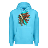 Ocean Blue indian headdress Premium Hoodie - JahusDesignShop