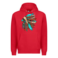 Red indian headdress Premium Hoodie - JahusDesignShop