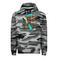 Slate Camo indian headdress Premium Hoodie - JahusDesignShop