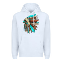 White indian headdress Premium Hoodie - JahusDesignShop