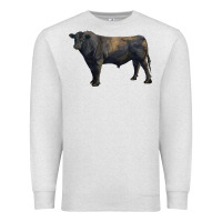 Oatmeal Heather black angus bull Premium Sweatshirt - RanaPortraitStore
