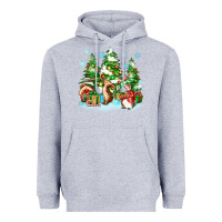 Heather Grey christmas rabbits Heavyweight Hoodie - Zillion Design Studio