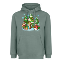 Sage christmas rabbits Heavyweight Hoodie - Zillion Design Studio