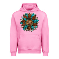 Fuchsia Pink gemstone cowhide leopard turquoise sunflower Urban Hoodie - Artiststas