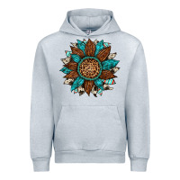 Heather Grey gemstone cowhide leopard turquoise sunflower Urban Hoodie - Artiststas
