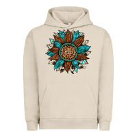 Pigment French Oak gemstone cowhide leopard turquoise sunflower Urban Hoodie - Artiststas
