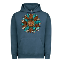 Pigment Midnight Navy gemstone cowhide leopard turquoise sunflower Urban Hoodie - Artiststas