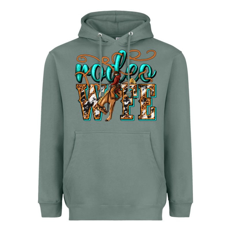 Rodeo Wife Western Heavyweight Hoodie by texasbilliewilder | Teevron