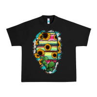 Black Illinois Map Sunflower Cactus Serape Urban Heavy Tee - RanaPortraitStore