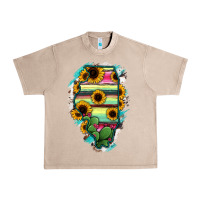 Illinois Map Sunflower Cactus Serape Urban Heavy Tee | Teevron
