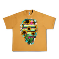 Peanut Butter Illinois Map Sunflower Cactus Serape Urban Heavy Tee - RanaPortraitStore
