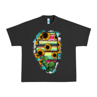Pigment Black Illinois Map Sunflower Cactus Serape Urban Heavy Tee - RanaPortraitStore