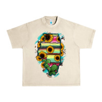 Sandshell Illinois Map Sunflower Cactus Serape Urban Heavy Tee - RanaPortraitStore