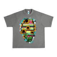Tornado Illinois Map Sunflower Cactus Serape Urban Heavy Tee - RanaPortraitStore