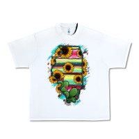 White Illinois Map Sunflower Cactus Serape Urban Heavy Tee - RanaPortraitStore