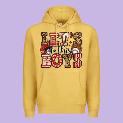 Let's Do This Boys Baseball Premium Hoodie Designed By Jasminsmagicworld