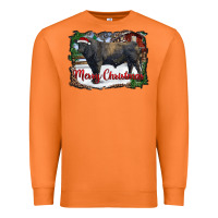 Merry Christmas Black Angus Bull And Farm Premium Sweatshirt | Teevron