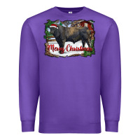 Purple merry christmas black angus bull and farm Premium Sweatshirt - RanaPortraitStore