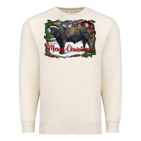 Sandshell merry christmas black angus bull and farm Premium Sweatshirt - RanaPortraitStore