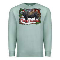 Seafoam merry christmas black angus bull and farm Premium Sweatshirt - RanaPortraitStore