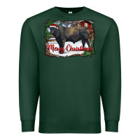 Sports Green merry christmas black angus bull and farm Premium Sweatshirt - RanaPortraitStore